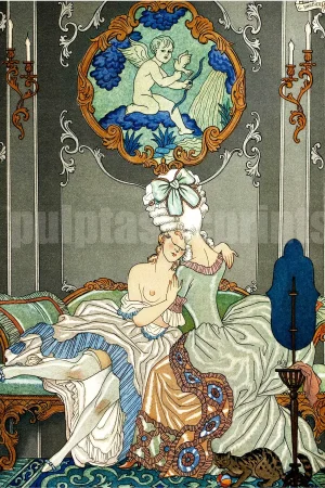 Absolutely stunning Art Deco image (very reminiscent of Mucha) by famed artist George Barbier from a 1934 illustrated edition of Les Liaisons Dangereuses