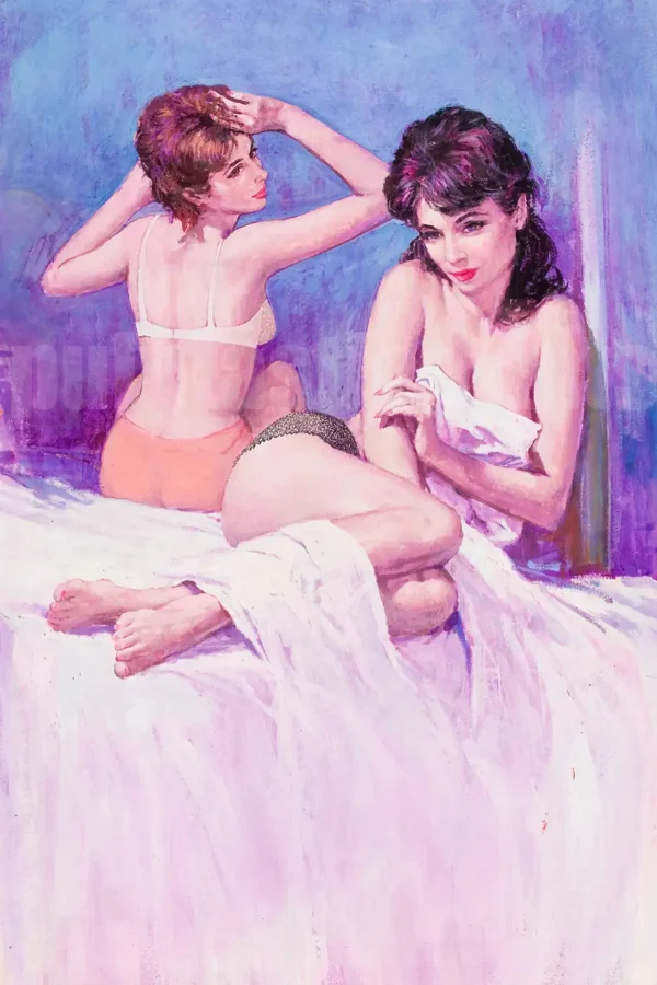 Cover illustration for 1963 lesbian pulp paperback The Shadowy Sex