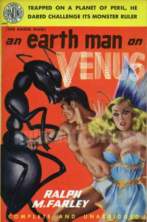 An Earth Man on Venus sci fi cult pulp paperback cover print