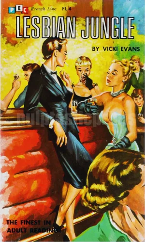 Lesbian Jungle — lesbian pulp novel cover with sharp-suited Lesbian