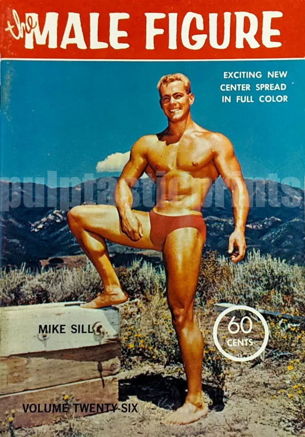 Here's a hot guy in tight bathing suit on the cover of The Male Figure: vol. 26. 1962.