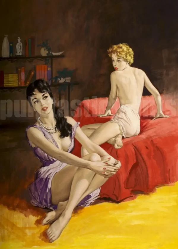 Absolutely stunning illo for the cover of lesbian pulp novel The Path Between.