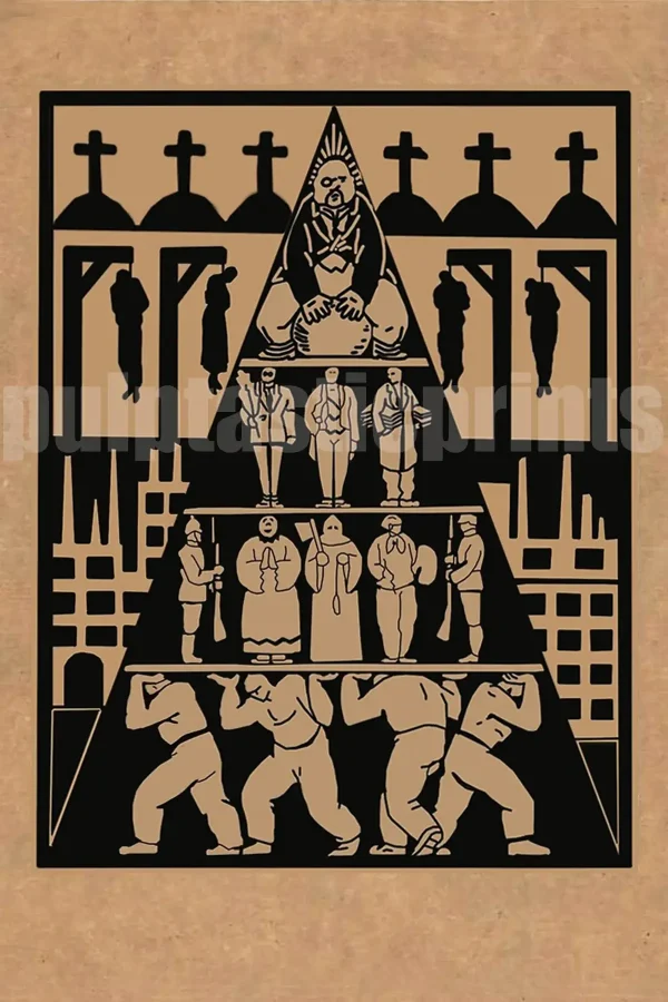 Pyramid of Capitalism — repro of 1926 Hungarian poster